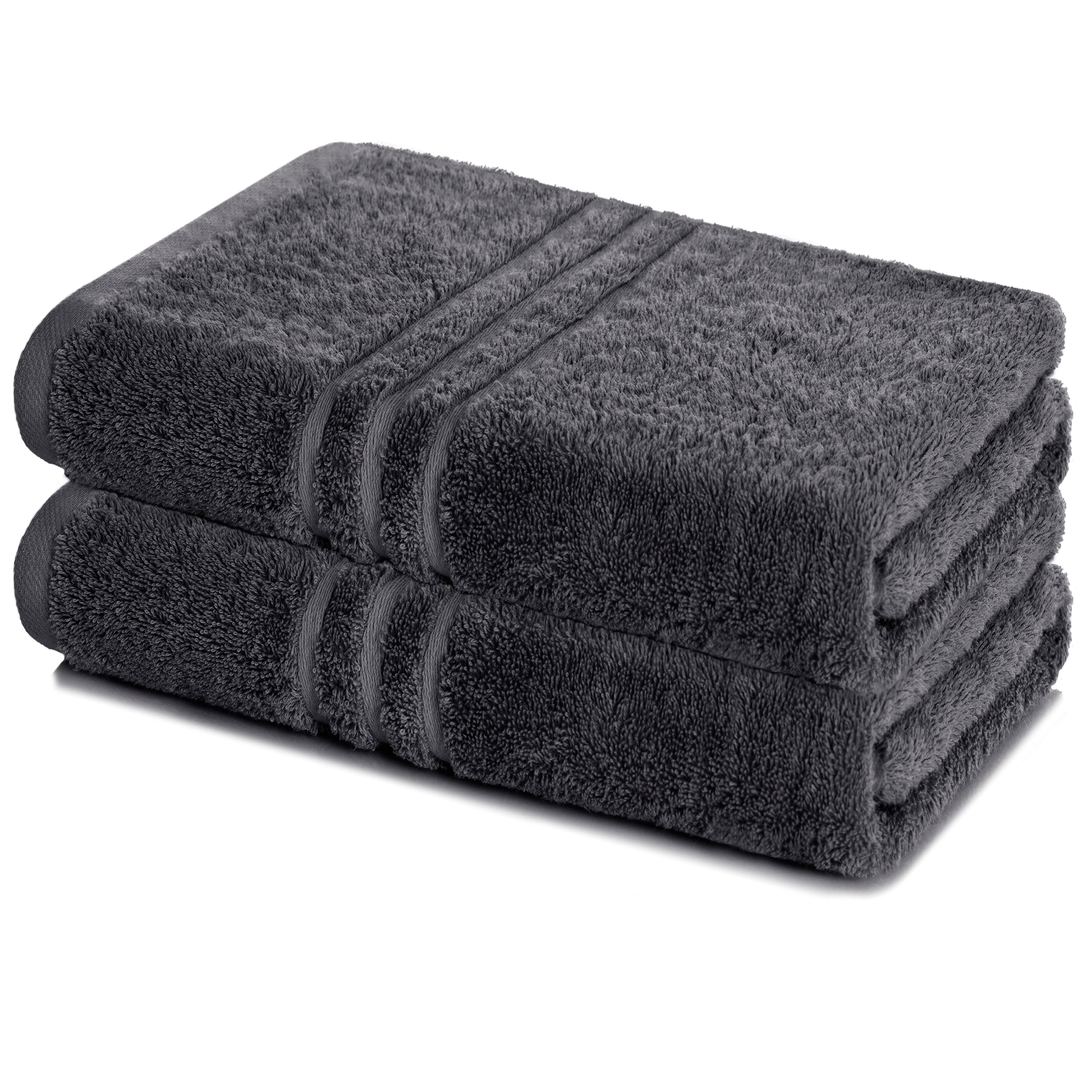 Lavea® 2er Set Saunatuch 80×200 cm, Saunahandtuch, Sauna-Handtücher Damen und Herren, 100% Baumwolle Frottier, saugstark, pflegeleicht 60°C, Frottierserie Elena, Anthrazit & Bordeaux –