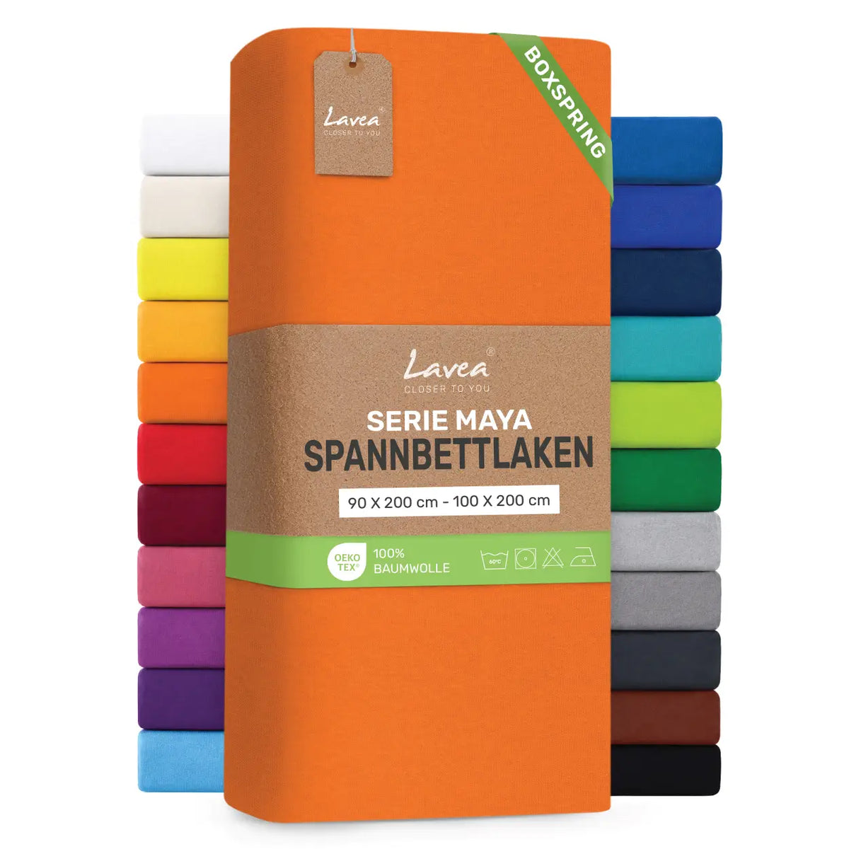 Spannbettlaken Maya Boxspring, 100% Baumwolle, Matratzenhöhe bis 35 cm