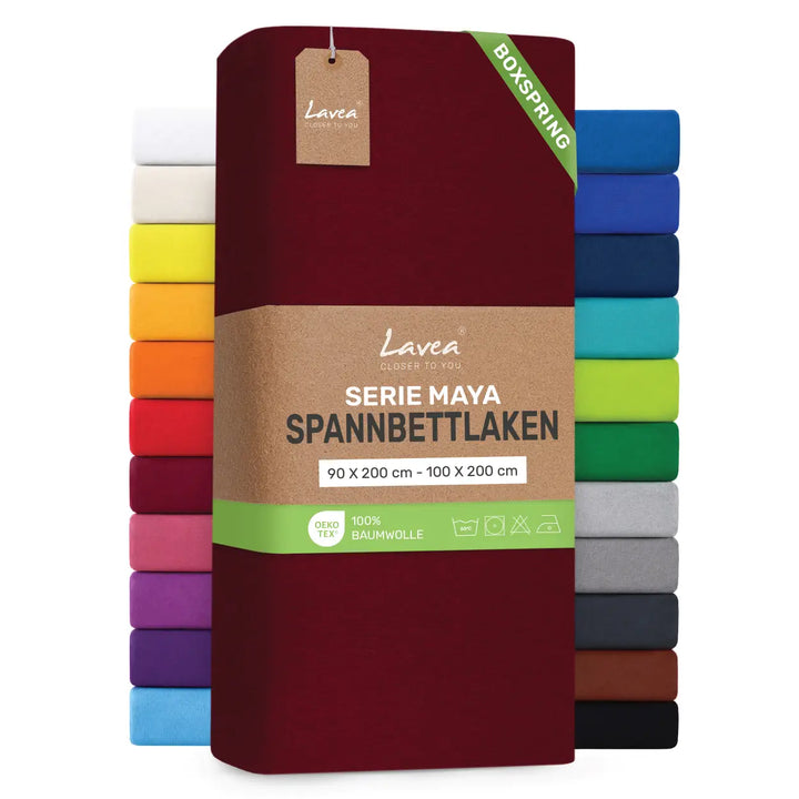 Spannbettlaken Maya Boxspring, 100% Baumwolle, Matratzenhöhe bis 35 cm