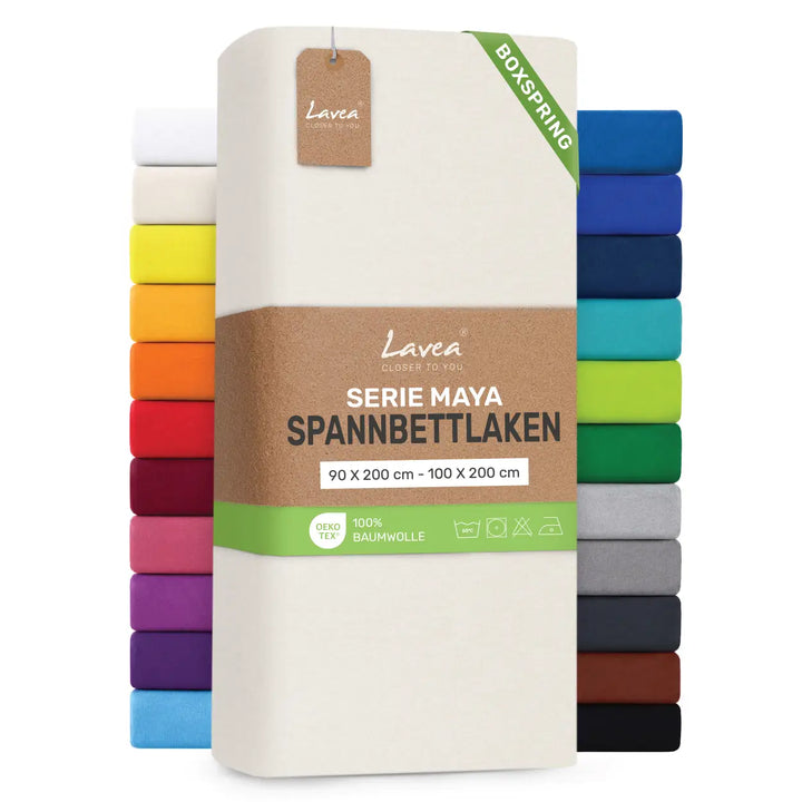 Spannbettlaken Maya Boxspring, 100% Baumwolle, Matratzenhöhe bis 35 cm