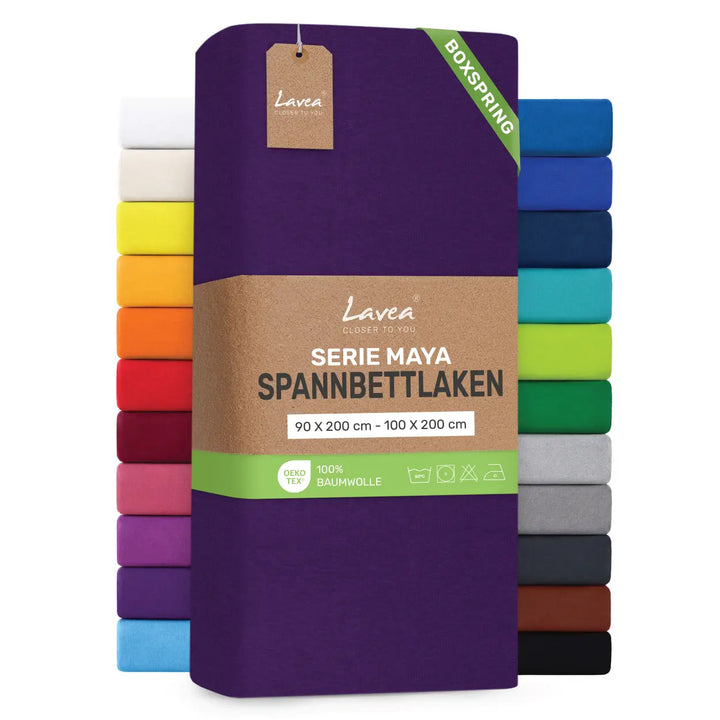 Spannbettlaken Maya Boxspring, 100% Baumwolle, Matratzenhöhe bis 35 cm