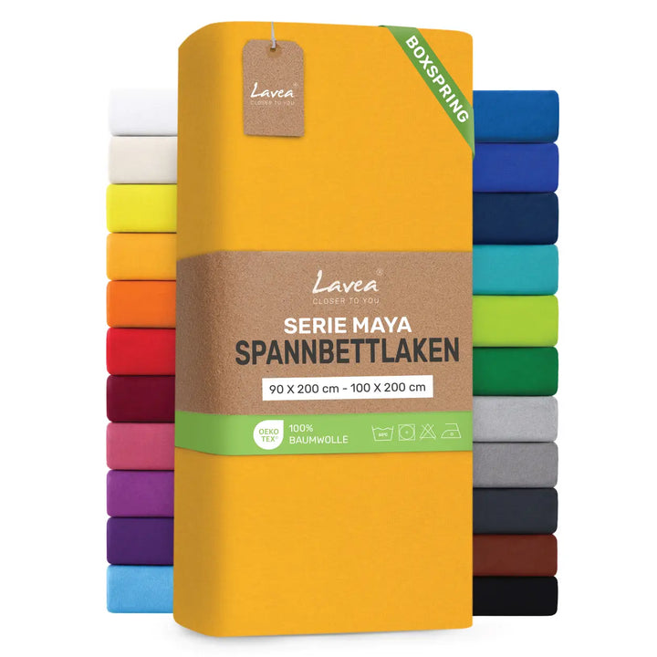 Spannbettlaken Maya Boxspring, 100% Baumwolle, Matratzenhöhe bis 35 cm