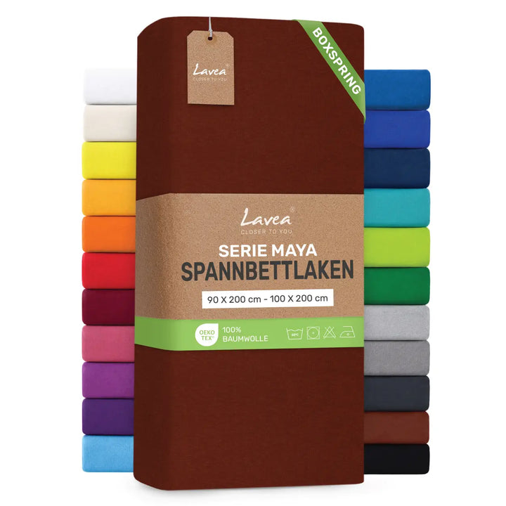 Spannbettlaken Maya Boxspring, 100% Baumwolle, Matratzenhöhe bis 35 cm