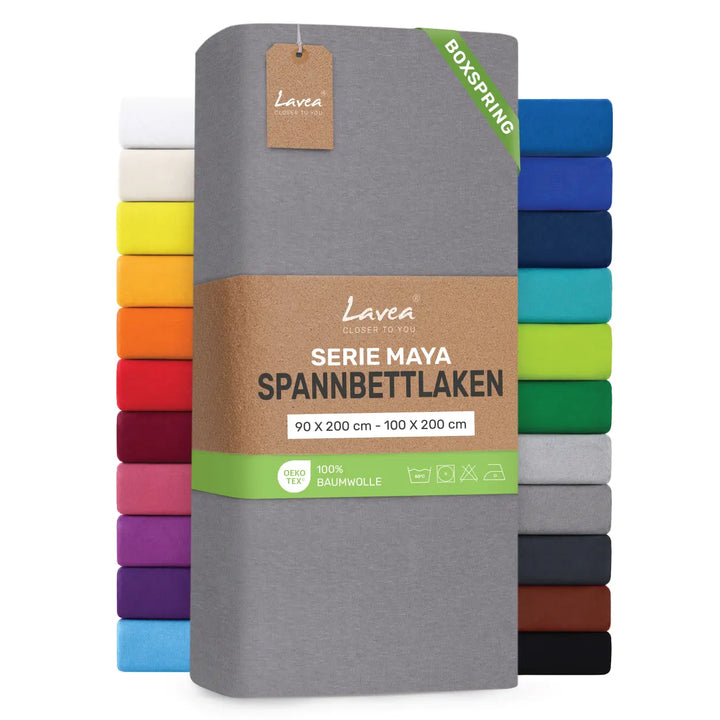 Spannbettlaken Maya Boxspring, 100% Baumwolle, Matratzenhöhe bis 35 cm