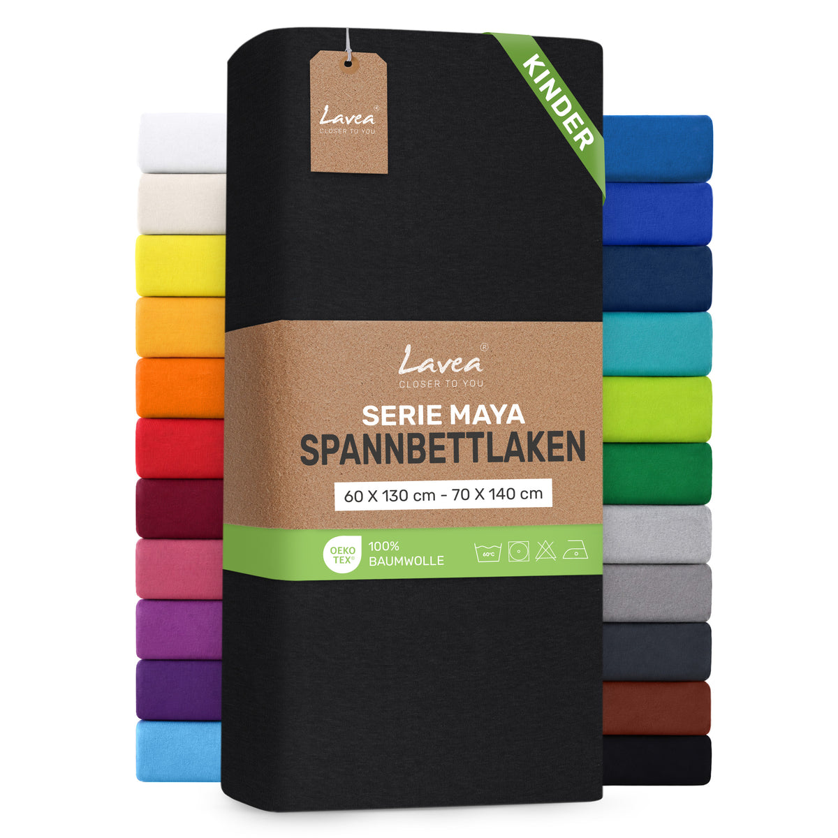 Spannbettlaken Maya aus Baumwolle, mit Rundumgummi, Matratzenhöhe bis 20 cm