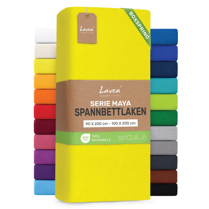Spannbettlaken Maya Boxspring, 100% Baumwolle, Matratzenhöhe bis 35 cm