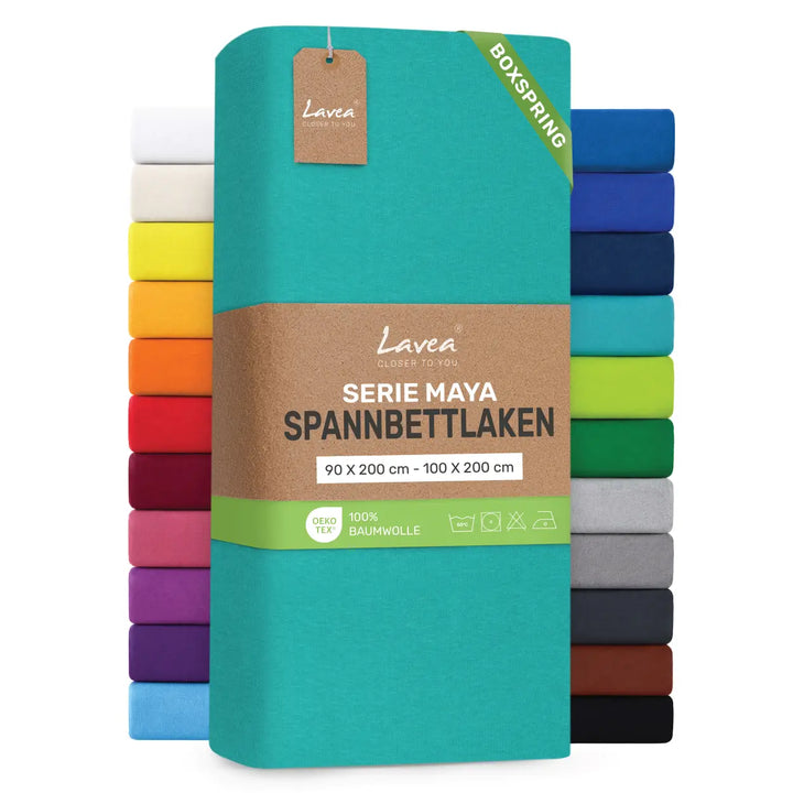 Spannbettlaken Maya Boxspring, 100% Baumwolle, Matratzenhöhe bis 35 cm