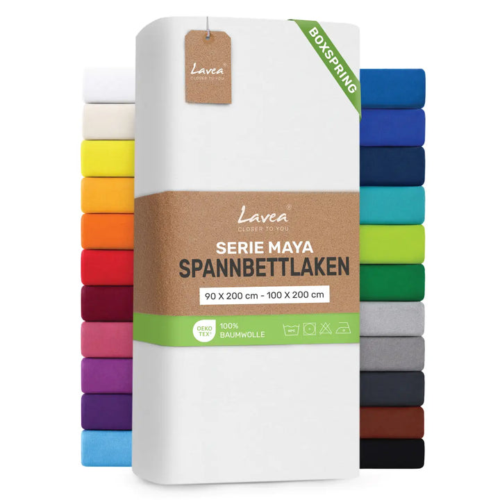 Spannbettlaken Maya Boxspring, 100% Baumwolle, Matratzenhöhe bis 35 cm