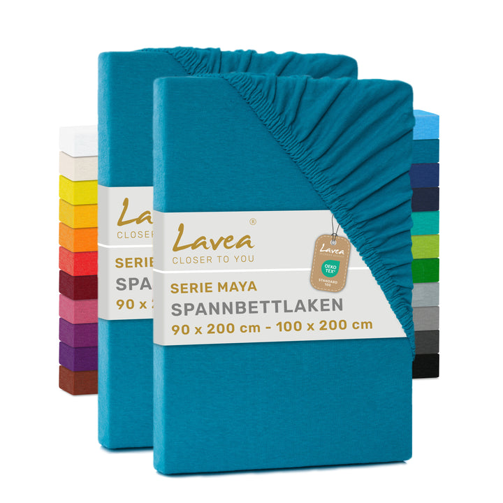 Spannbettlaken Maya, 2er Set, 100% Baumwolle