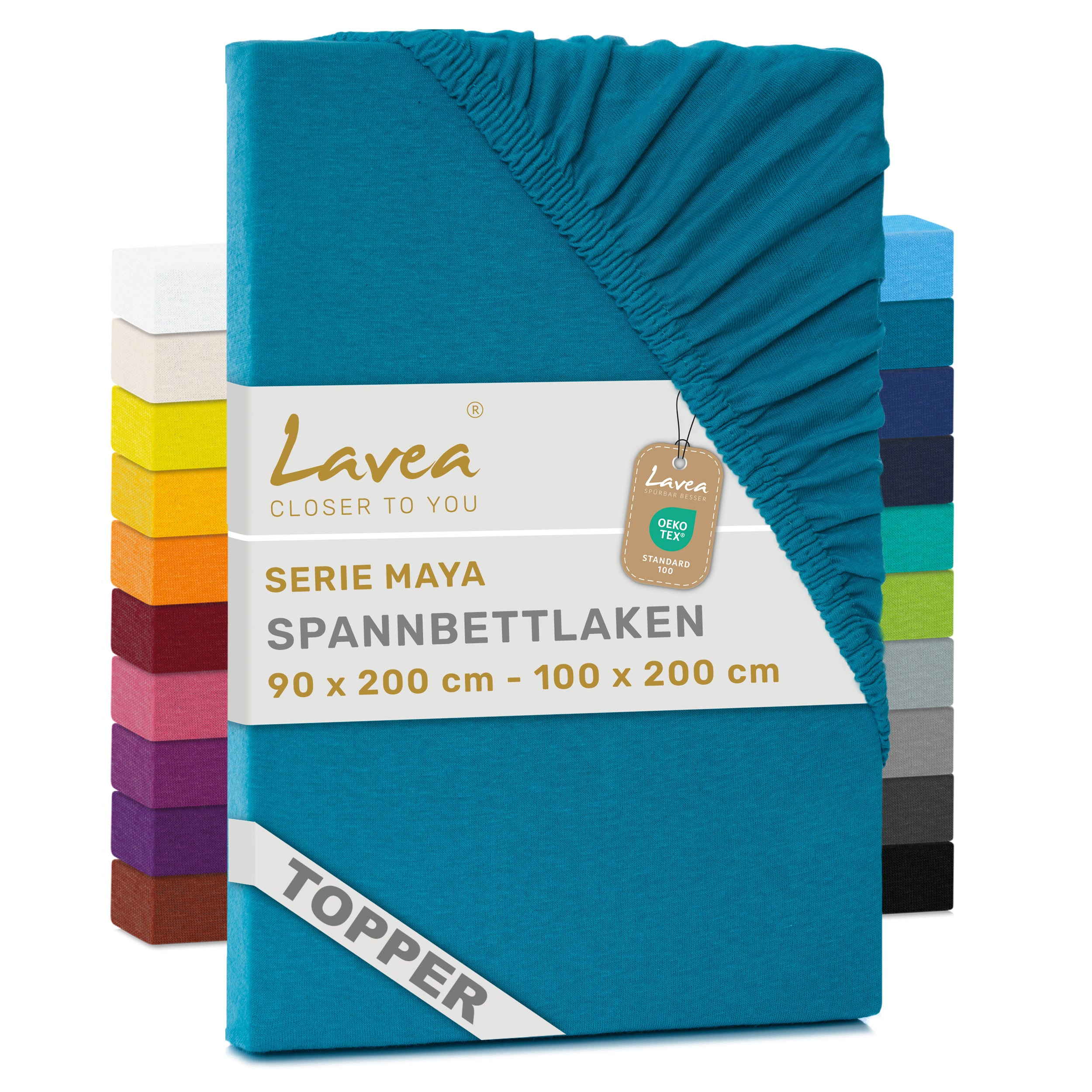 Spannbettlaken Maya für Topper, 100% Baumwolle, Matratzenhöhe bis 10 cm
