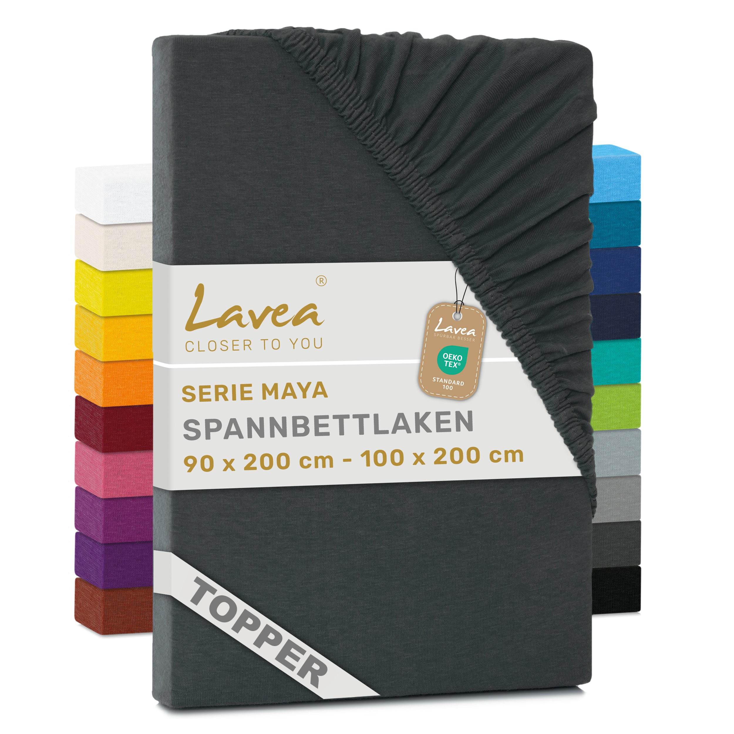 Spannbettlaken Maya für Topper, 100% Baumwolle, Matratzenhöhe bis 10 cm