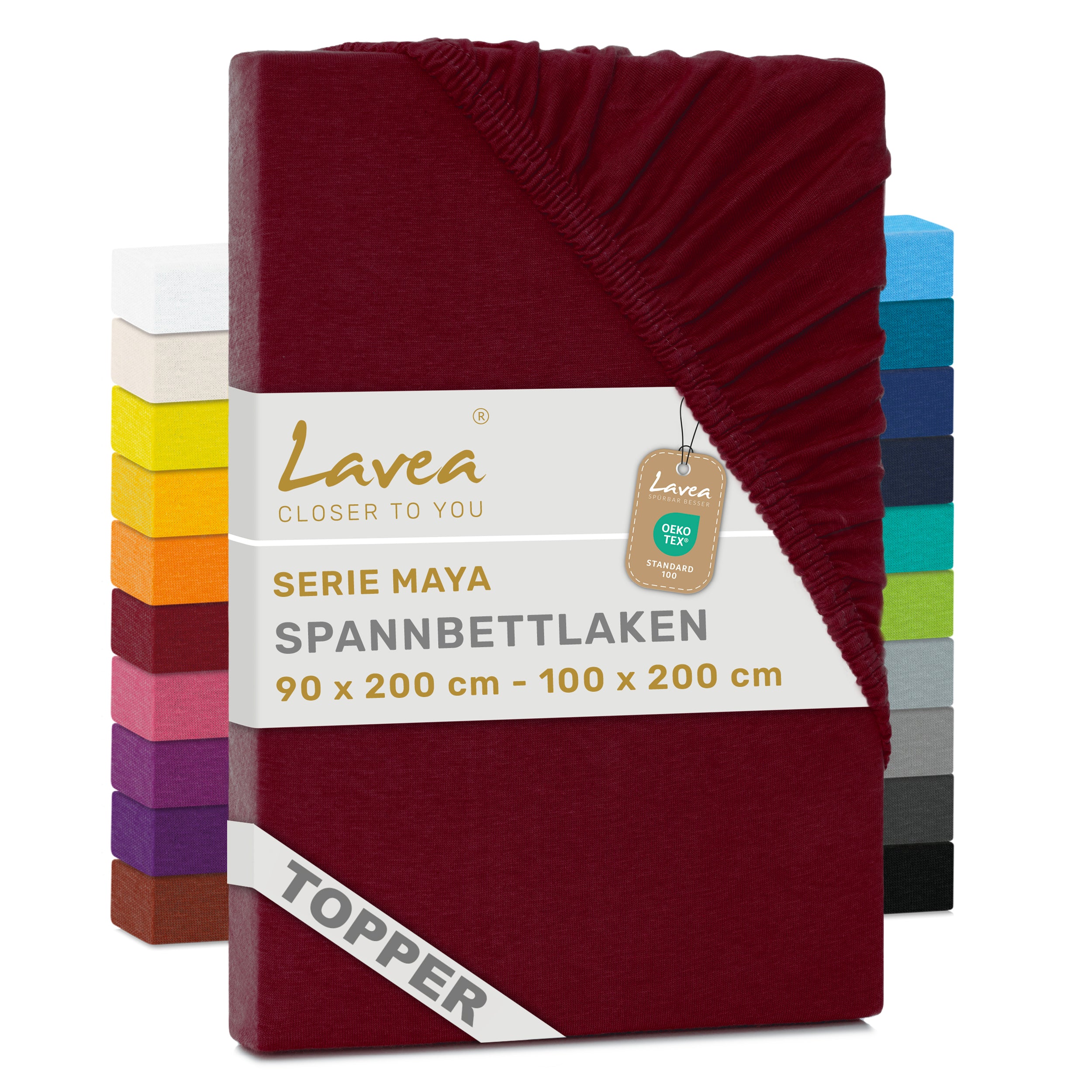 Spannbettlaken Maya für Topper, 100% Baumwolle, Matratzenhöhe bis 10 cm