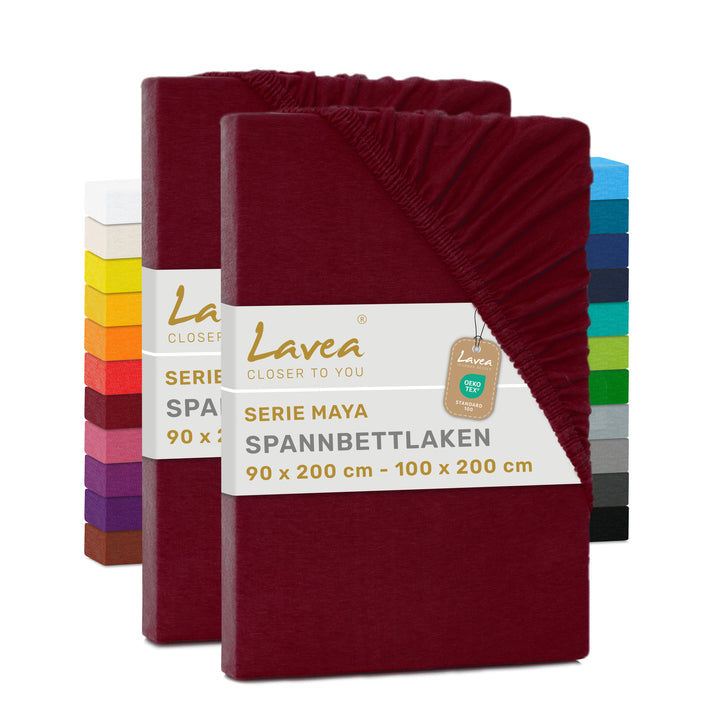Spannbettlaken Maya, 2er Set, 100% Baumwolle