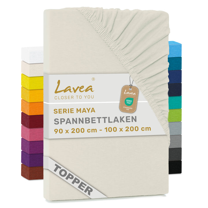 Spannbettlaken Maya für Topper, 100% Baumwolle, Matratzenhöhe bis 10 cm