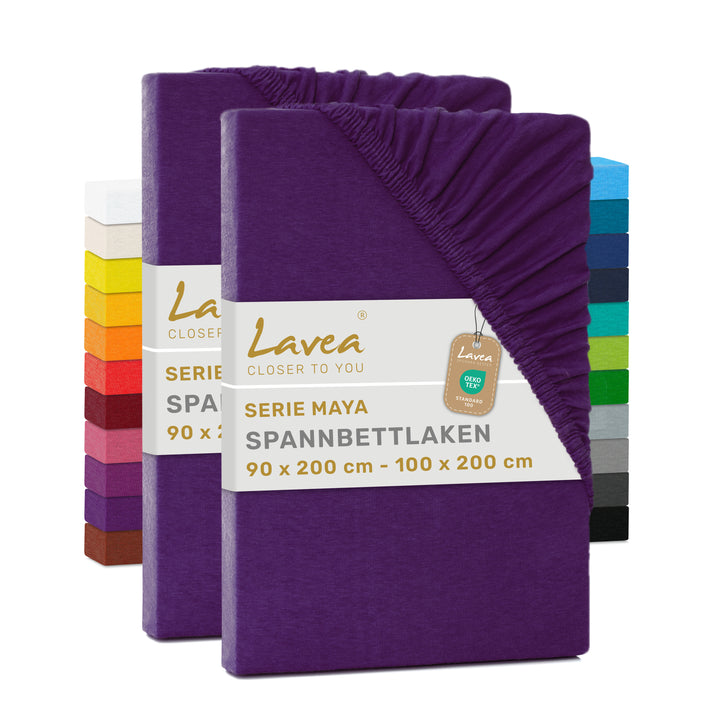 Spannbettlaken Maya, 2er Set, 100% Baumwolle
