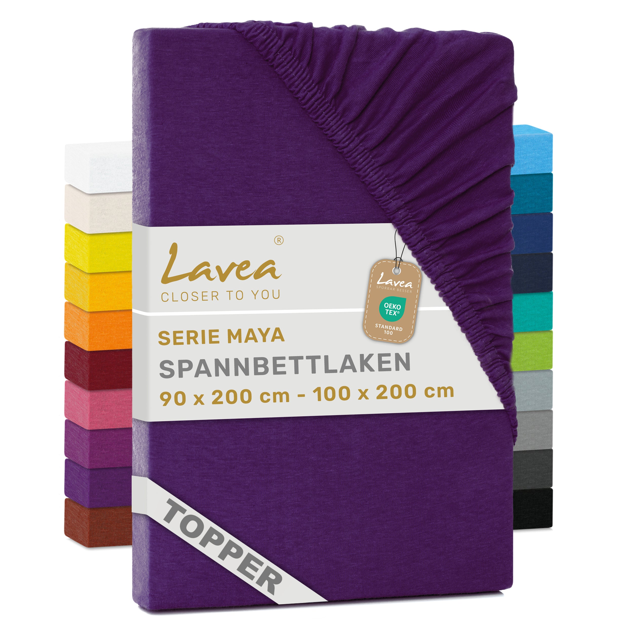 Spannbettlaken Maya für Topper, 100% Baumwolle, Matratzenhöhe bis 10 cm