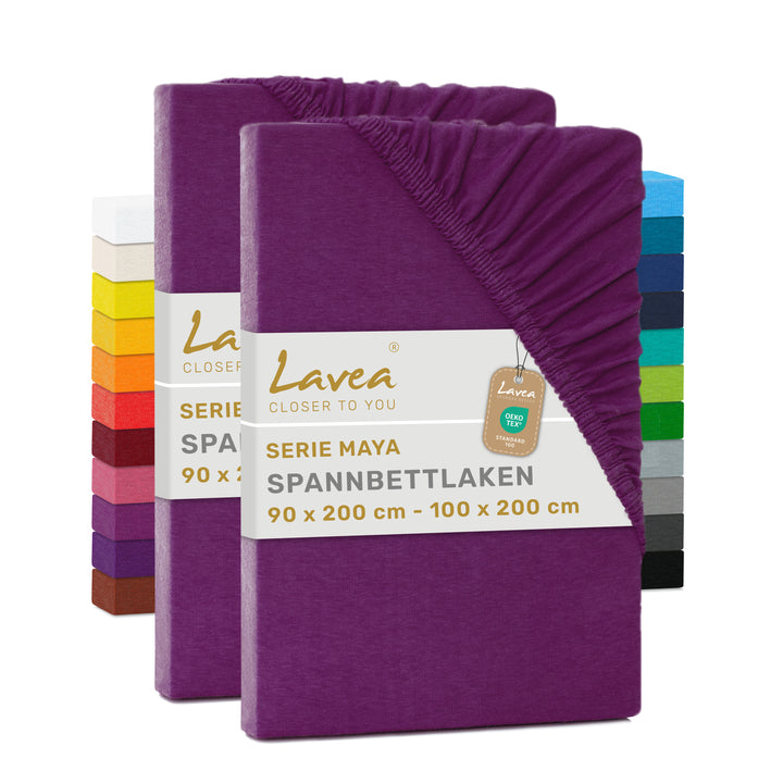 Spannbettlaken Maya, 2er Set, 100% Baumwolle
