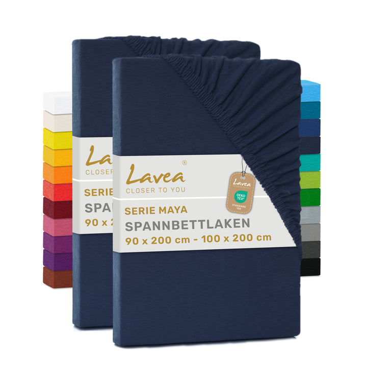 Spannbettlaken Maya, 2er Set, 100% Baumwolle