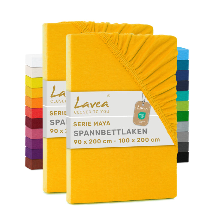 Spannbettlaken Maya, 2er Set, 100% Baumwolle