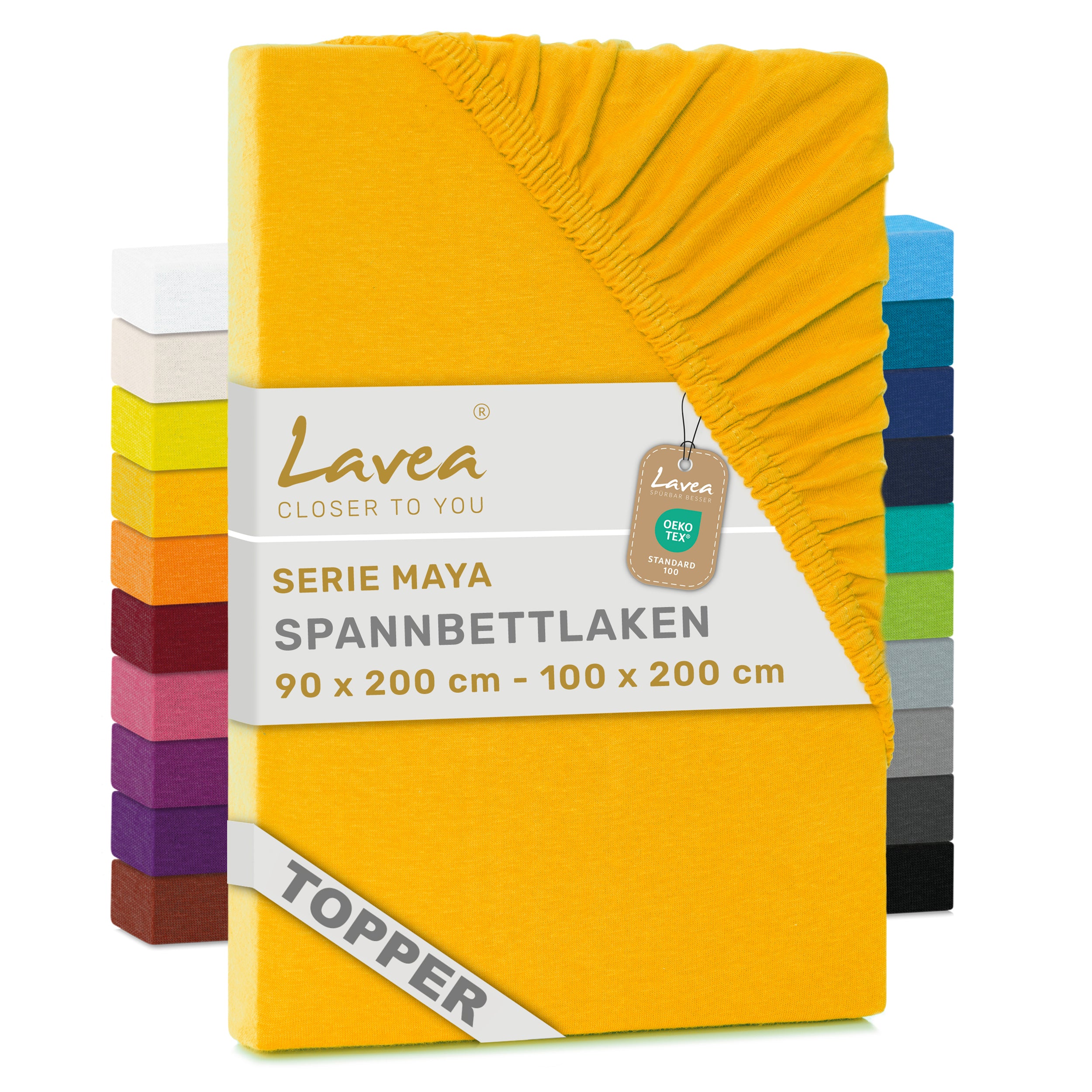 Spannbettlaken Maya für Topper, 100% Baumwolle, Matratzenhöhe bis 10 cm