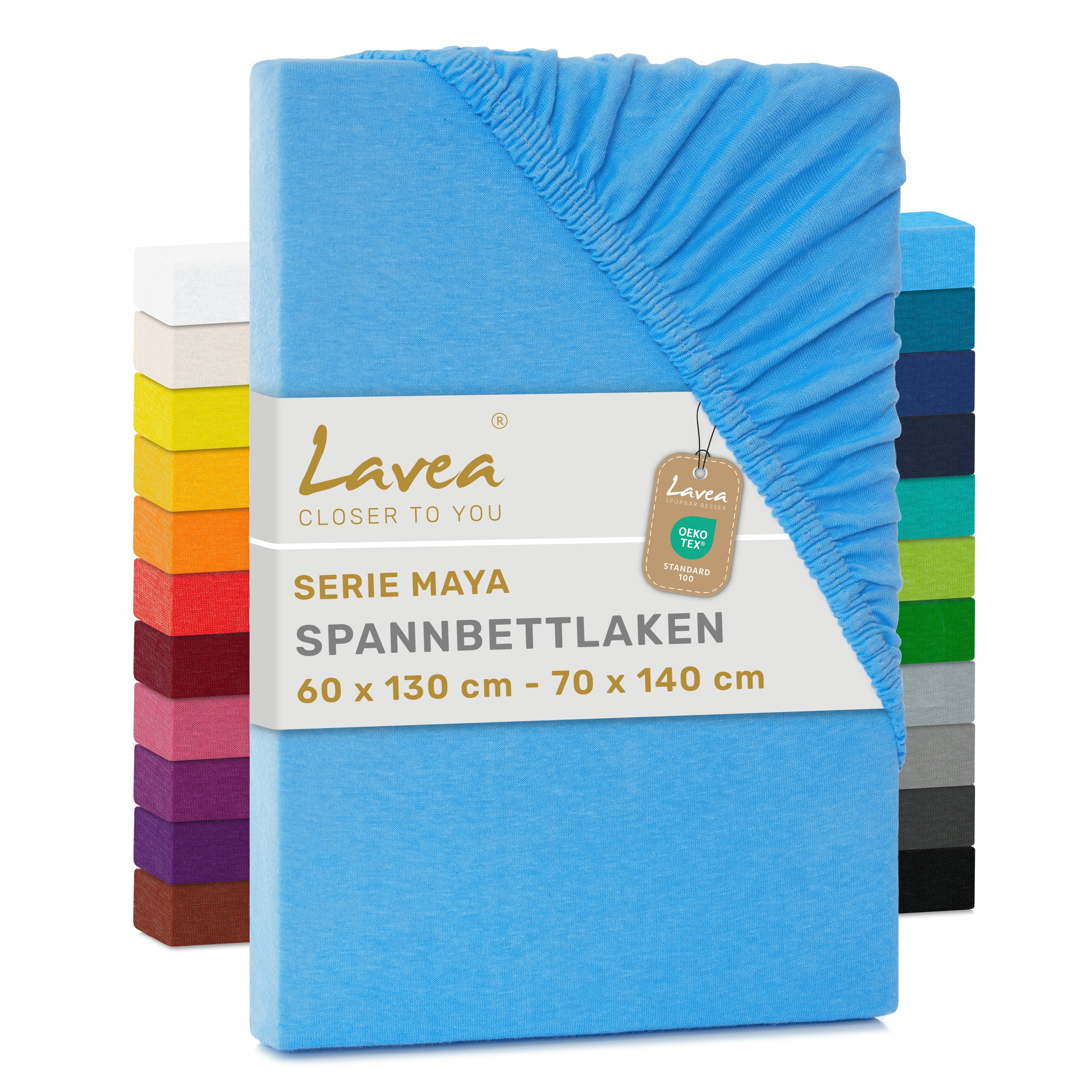 Spannbettlaken Maya aus Baumwolle, mit Rundumgummi, Matratzenhöhe bis 20 cm