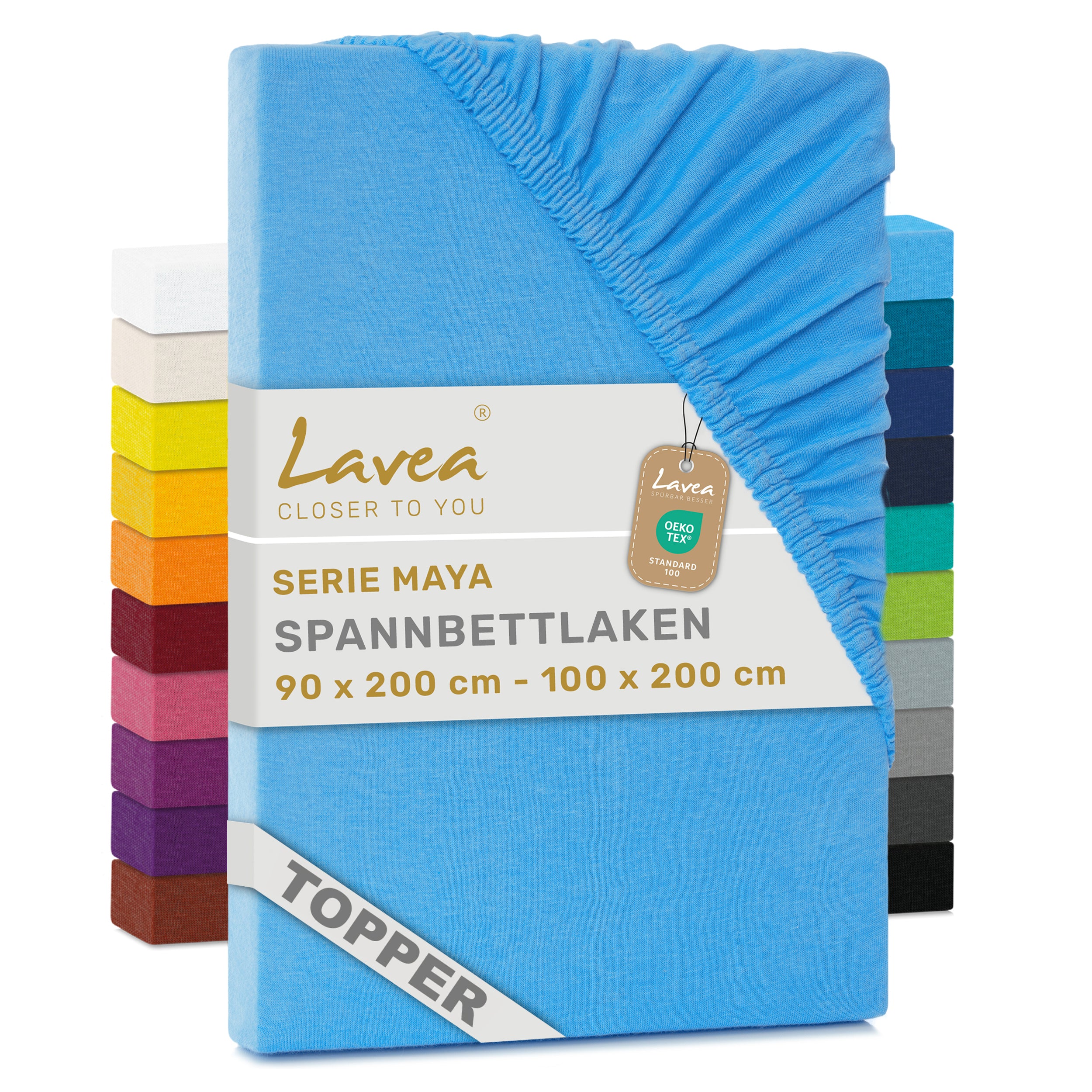 Spannbettlaken Maya für Topper, 100% Baumwolle, Matratzenhöhe bis 10 cm
