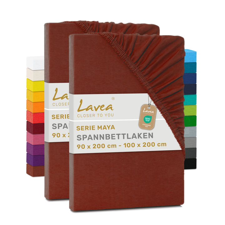 Spannbettlaken Maya, 2er Set, 100% Baumwolle