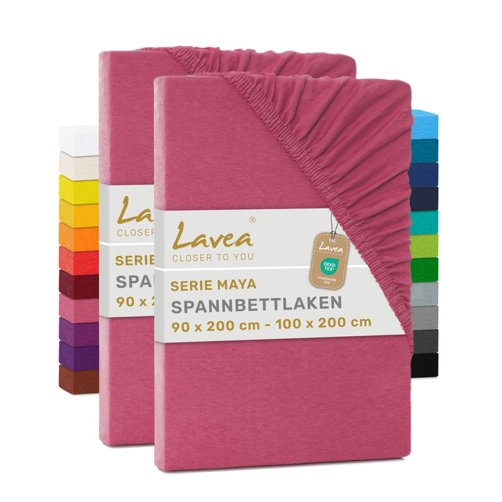 Spannbettlaken Maya, 2er Set, 100% Baumwolle