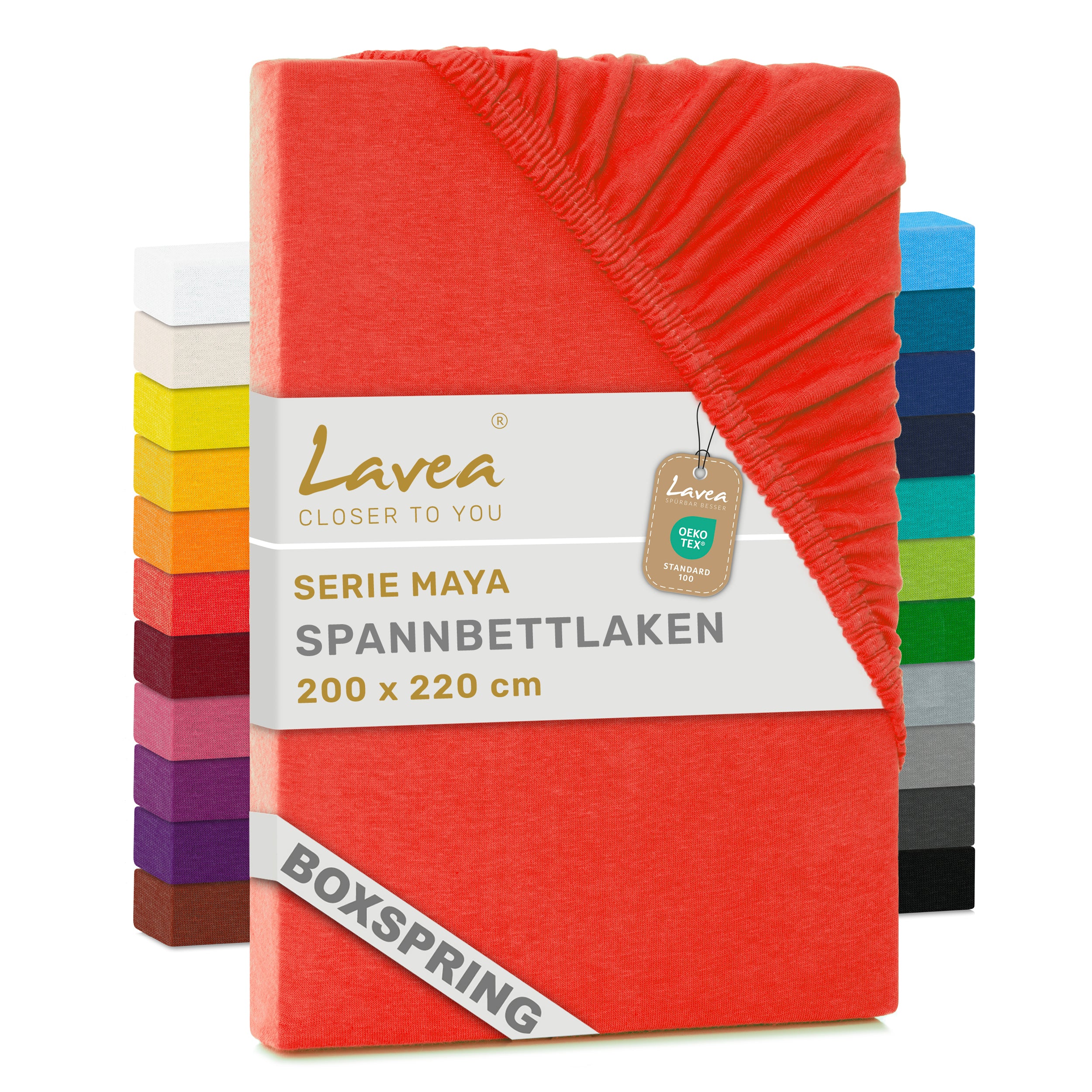 Spannbettlaken Maya Boxspring, 100% Baumwolle, Matratzenhöhe bis 35 cm