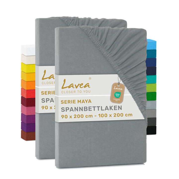 Spannbettlaken Maya, 2er Set, 100% Baumwolle