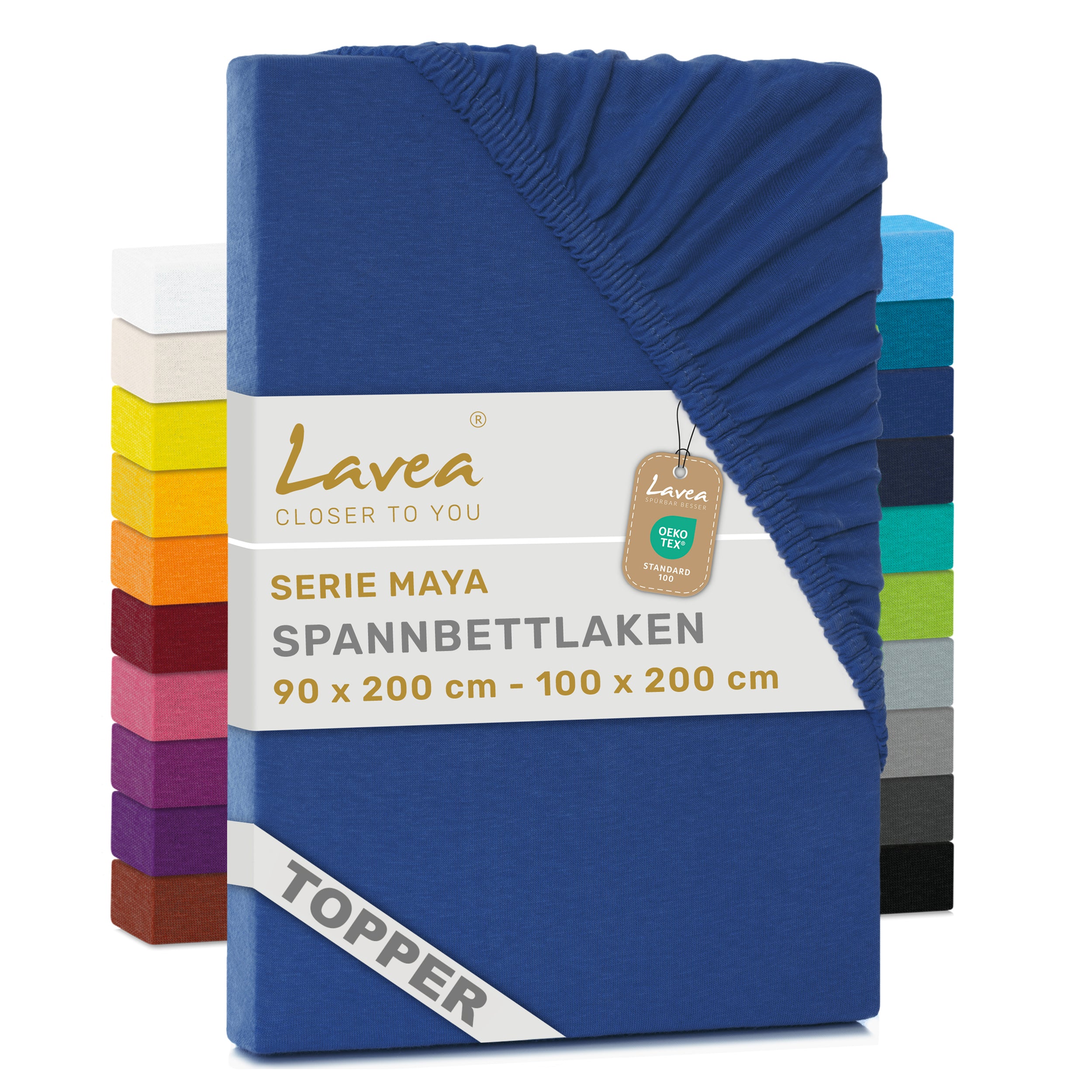Spannbettlaken Maya für Topper, 100% Baumwolle, Matratzenhöhe bis 10 cm