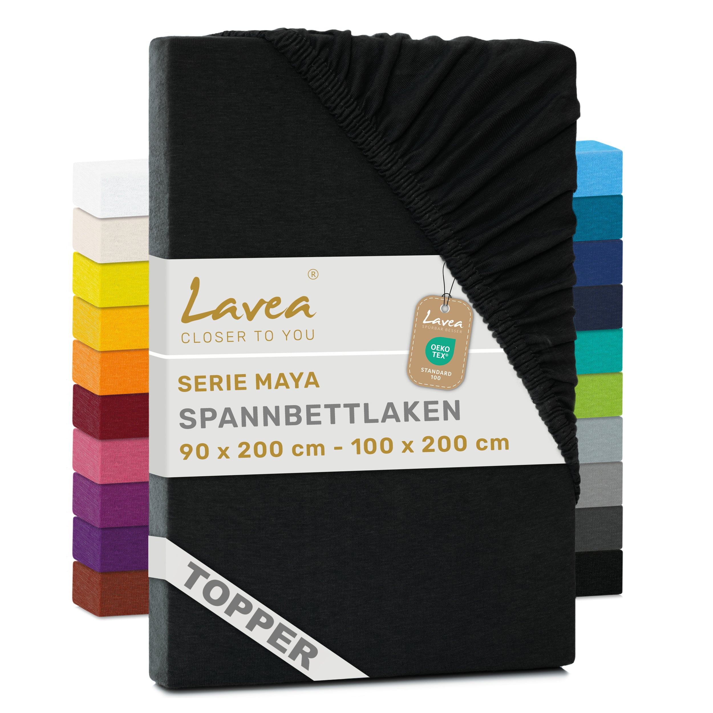Spannbettlaken Maya für Topper, 100% Baumwolle, Matratzenhöhe bis 10 cm