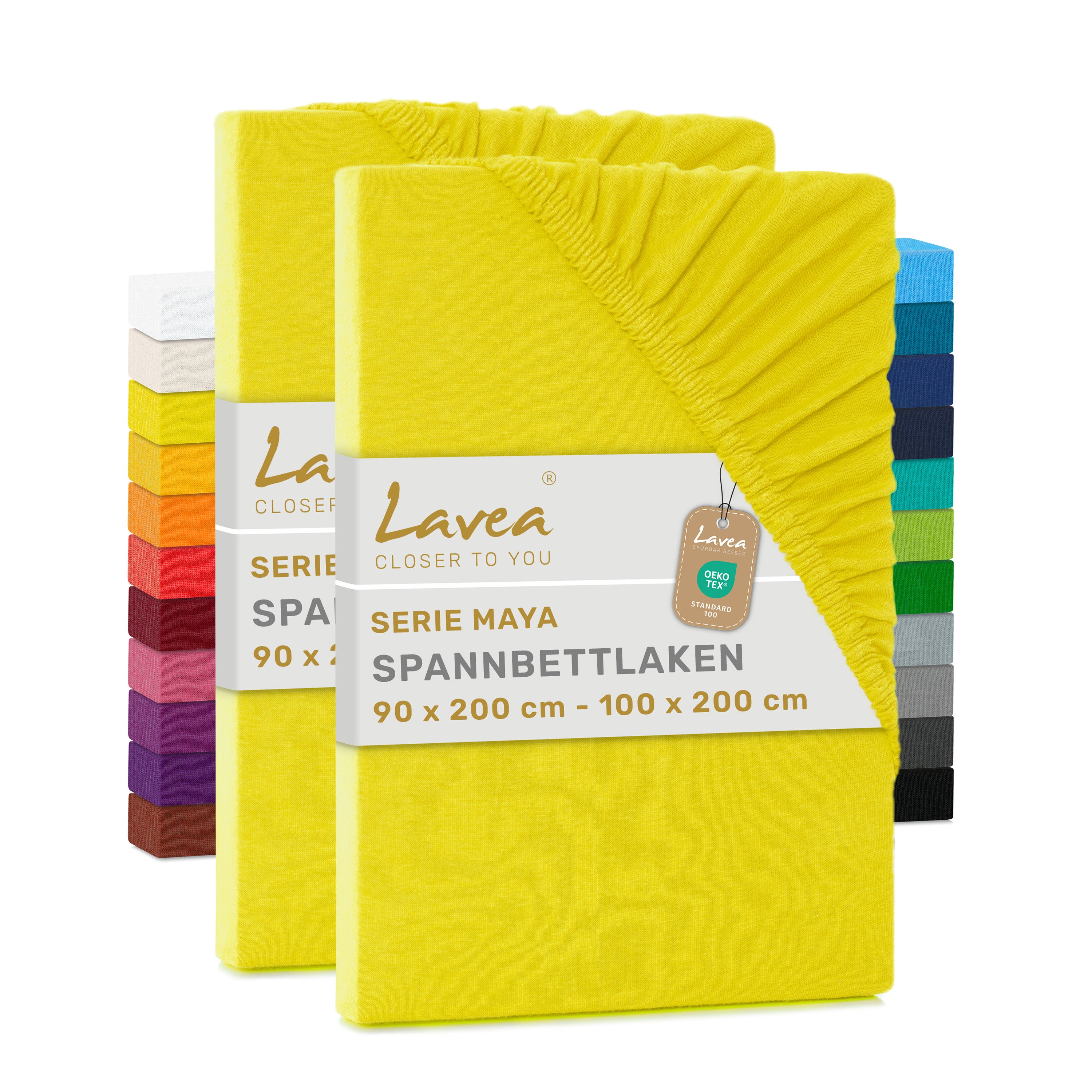 Spannbettlaken Maya, 2er Set, 100% Baumwolle