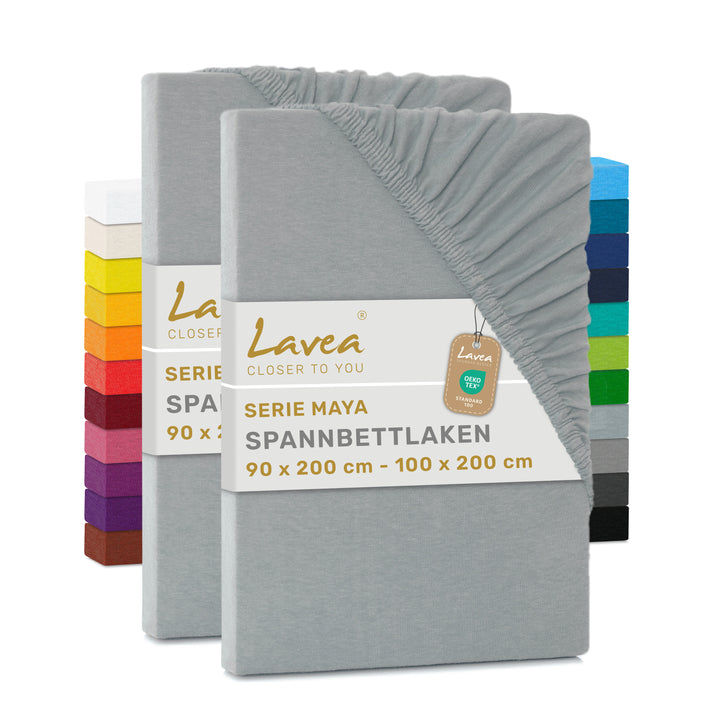Spannbettlaken Maya, 2er Set, 100% Baumwolle