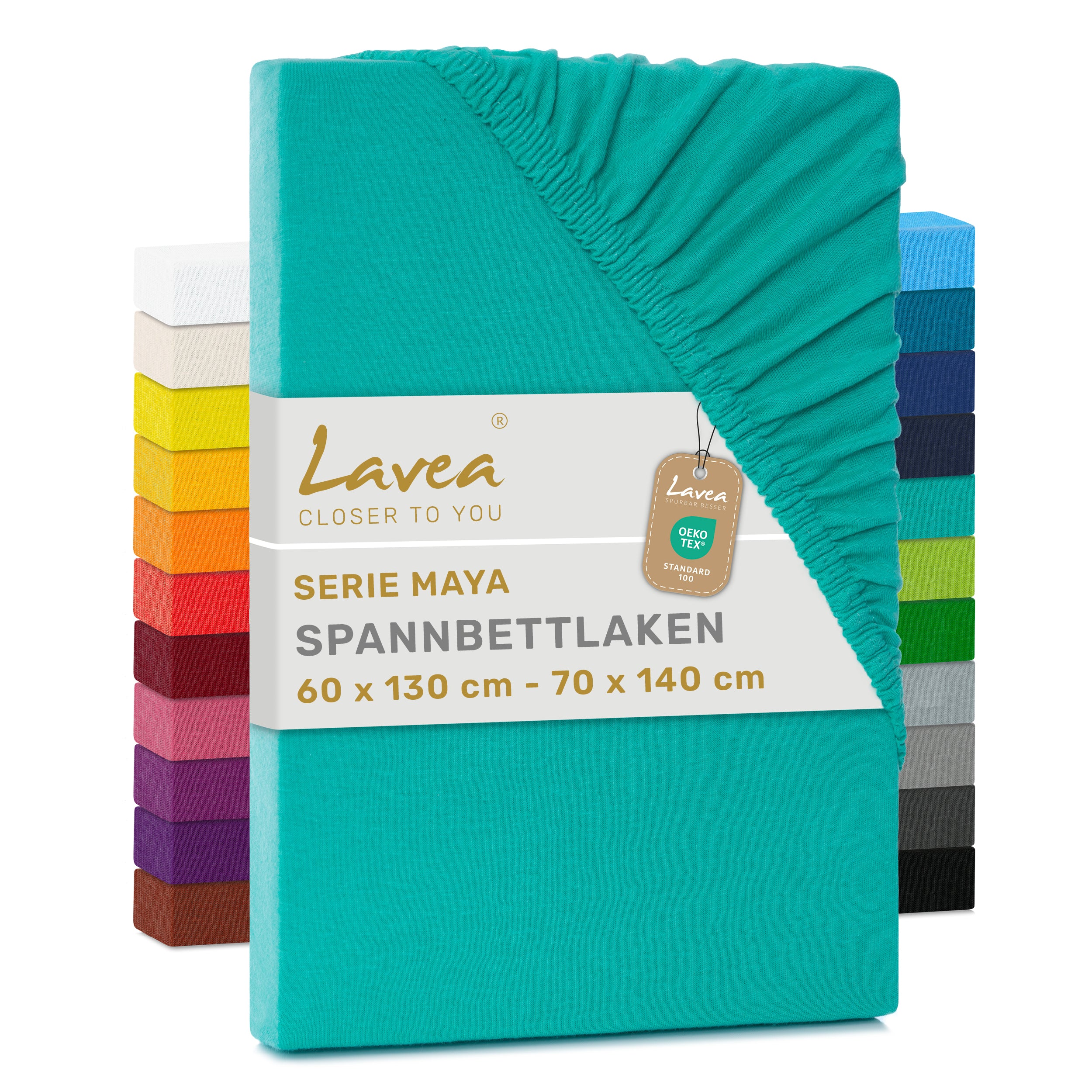 Spannbettlaken Maya aus Baumwolle, mit Rundumgummi, Matratzenhöhe bis 20 cm