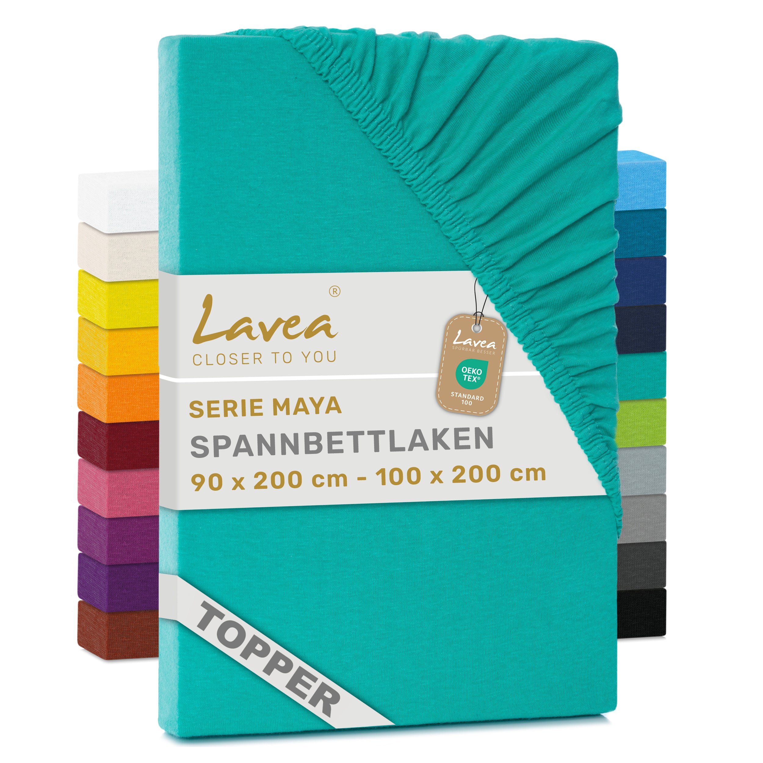 Spannbettlaken Maya für Topper, 100% Baumwolle, Matratzenhöhe bis 10 cm
