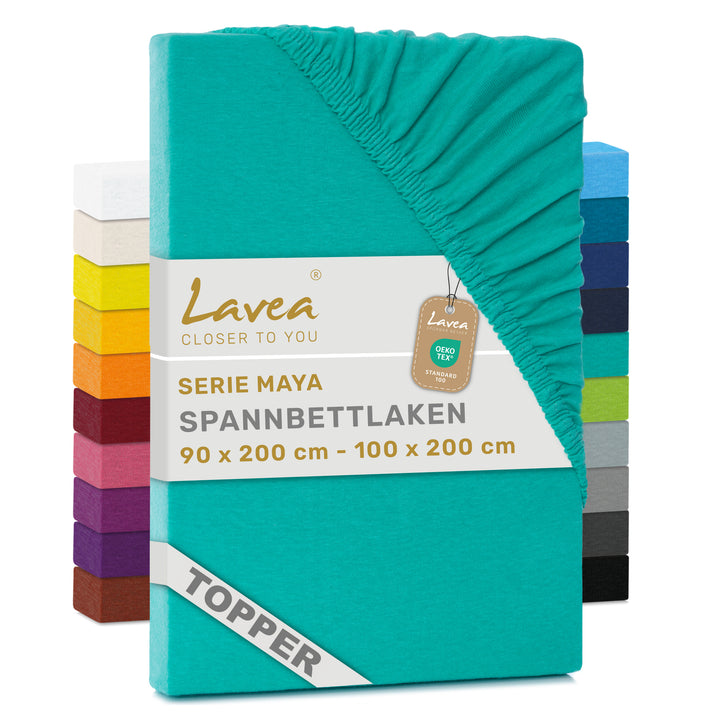 Spannbettlaken Maya für Topper, 100% Baumwolle, Matratzenhöhe bis 10 cm