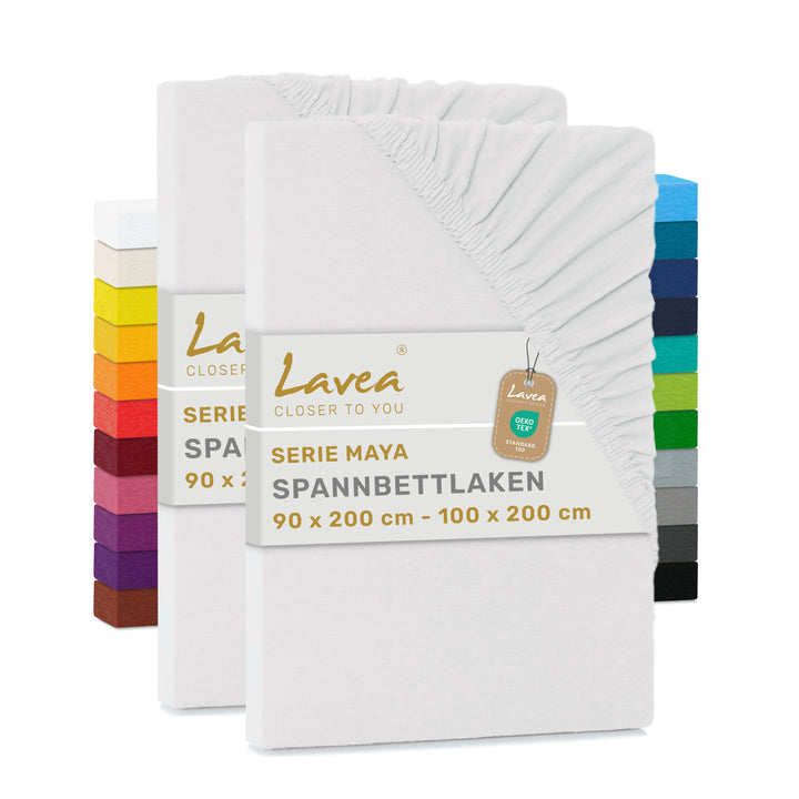 Spannbettlaken Maya, 2er Set, 100% Baumwolle