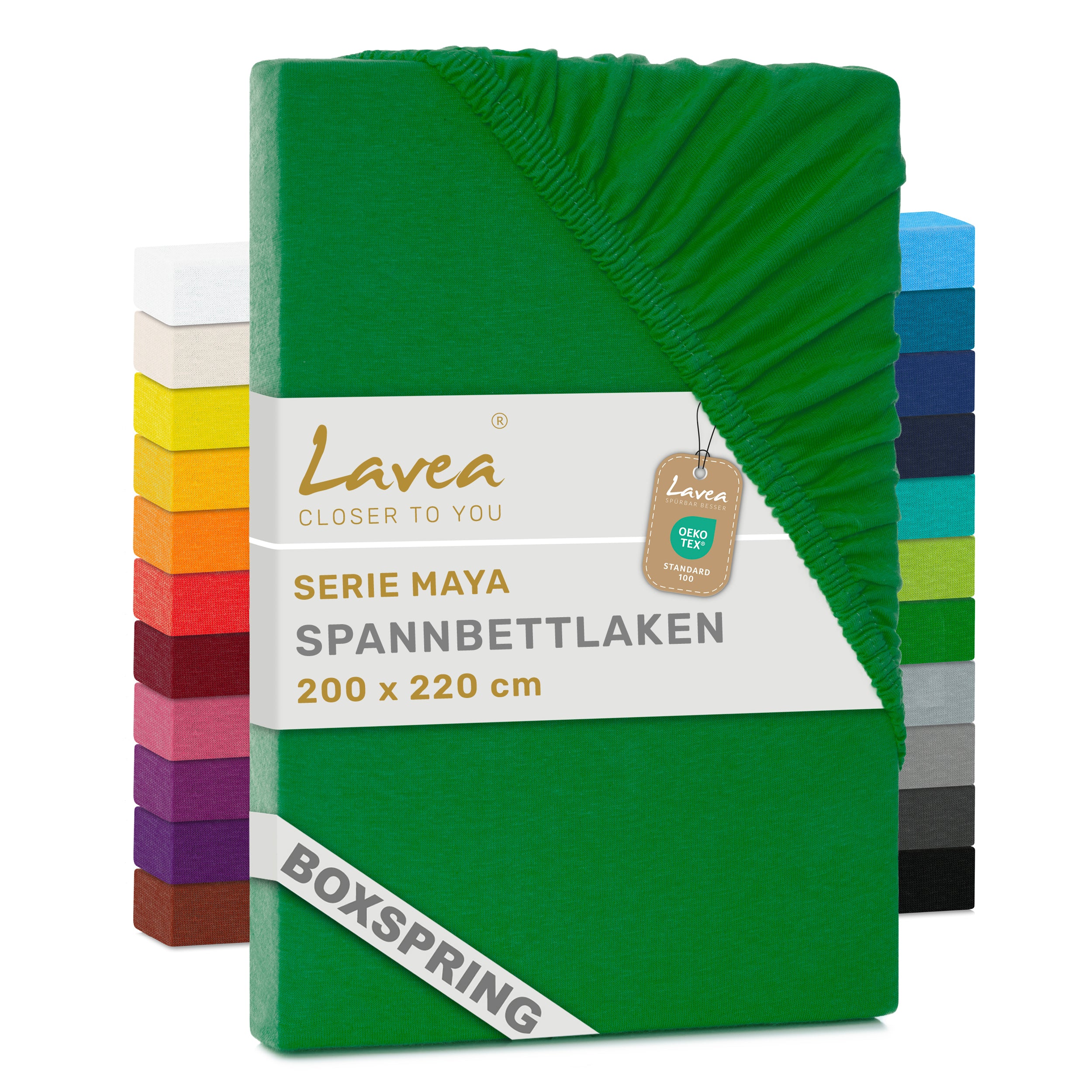 Spannbettlaken Maya Boxspring, 100% Baumwolle, Matratzenhöhe bis 35 cm