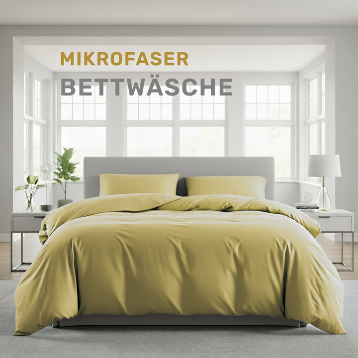 Bettwäsche-Set Mikrofaser mit Reißverschluss