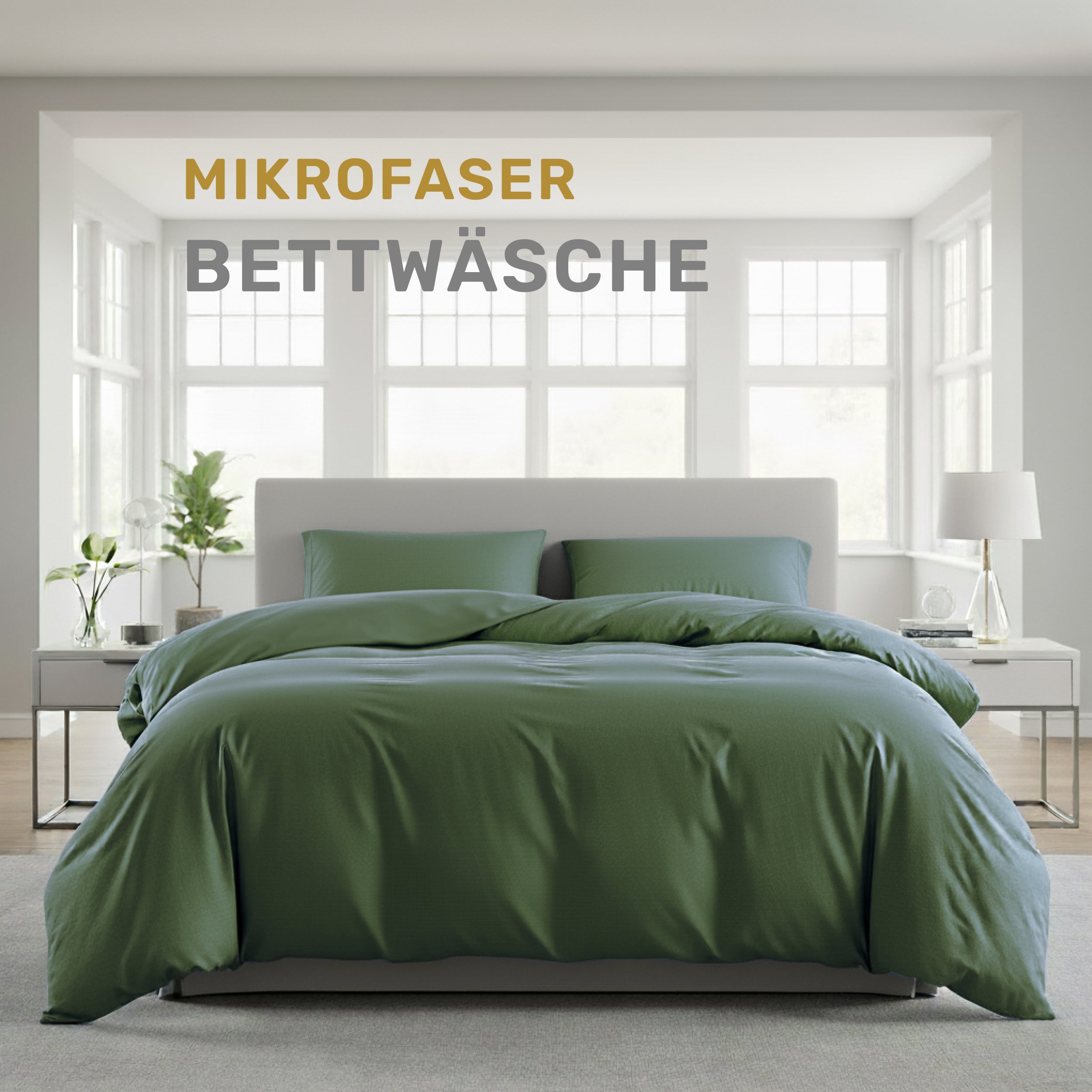 Bettwäsche-Set Mikrofaser mit Reißverschluss
