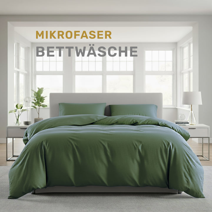 Bettwäsche-Set Mikrofaser mit Reißverschluss