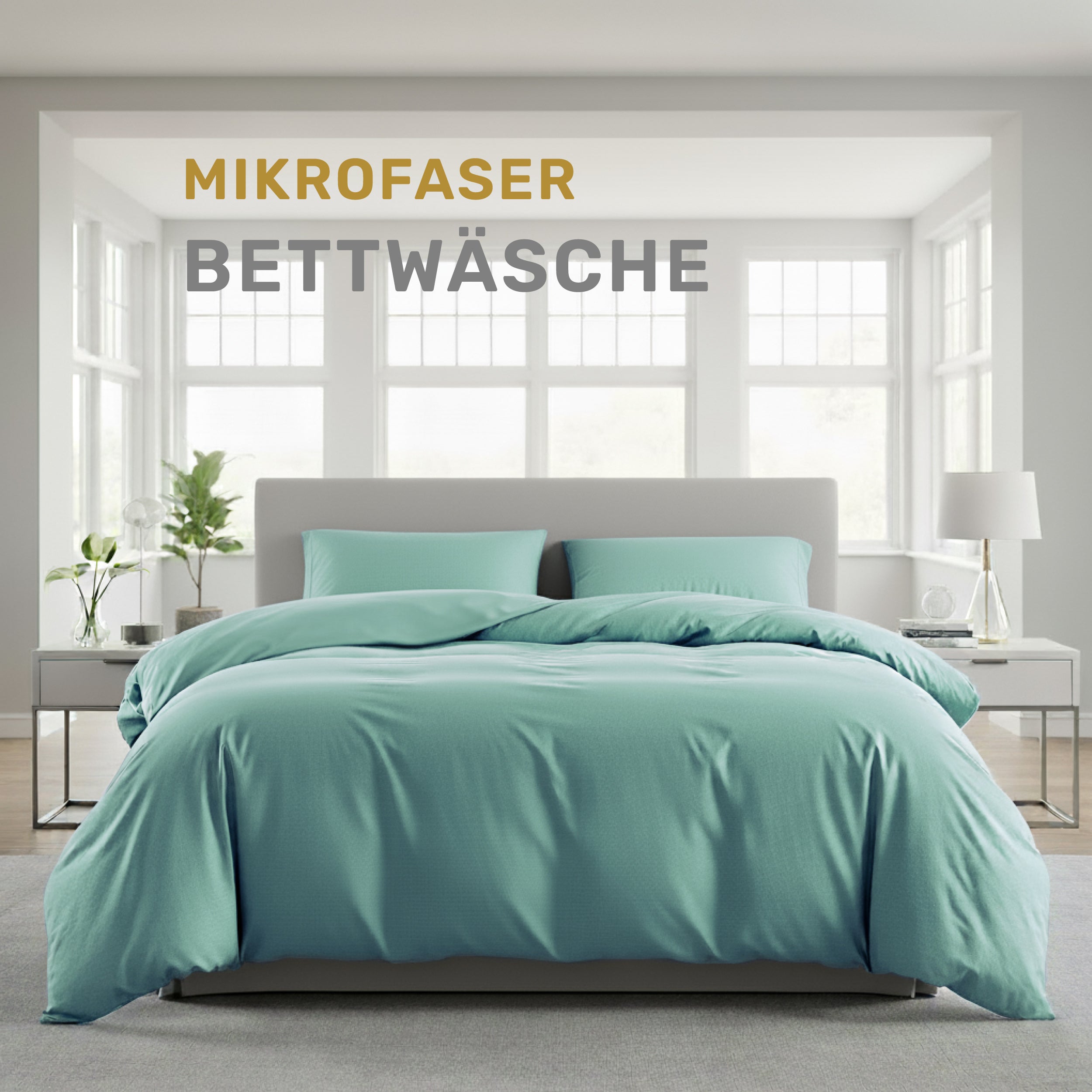 Bettwäsche-Set Mikrofaser mit Reißverschluss