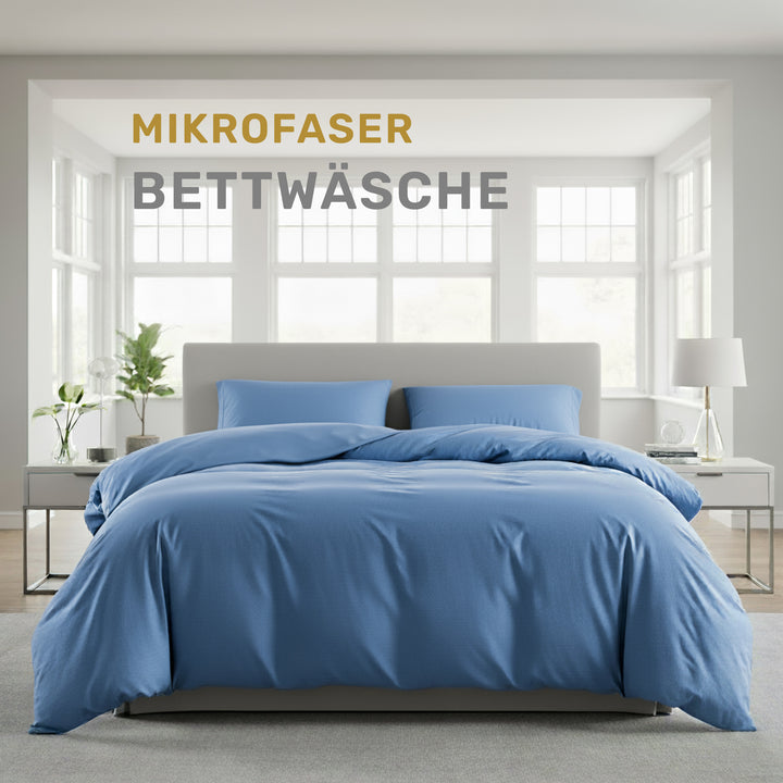Bettwäsche-Set Mikrofaser mit Reißverschluss