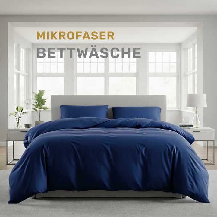 Bettwäsche-Set Mikrofaser mit Reißverschluss