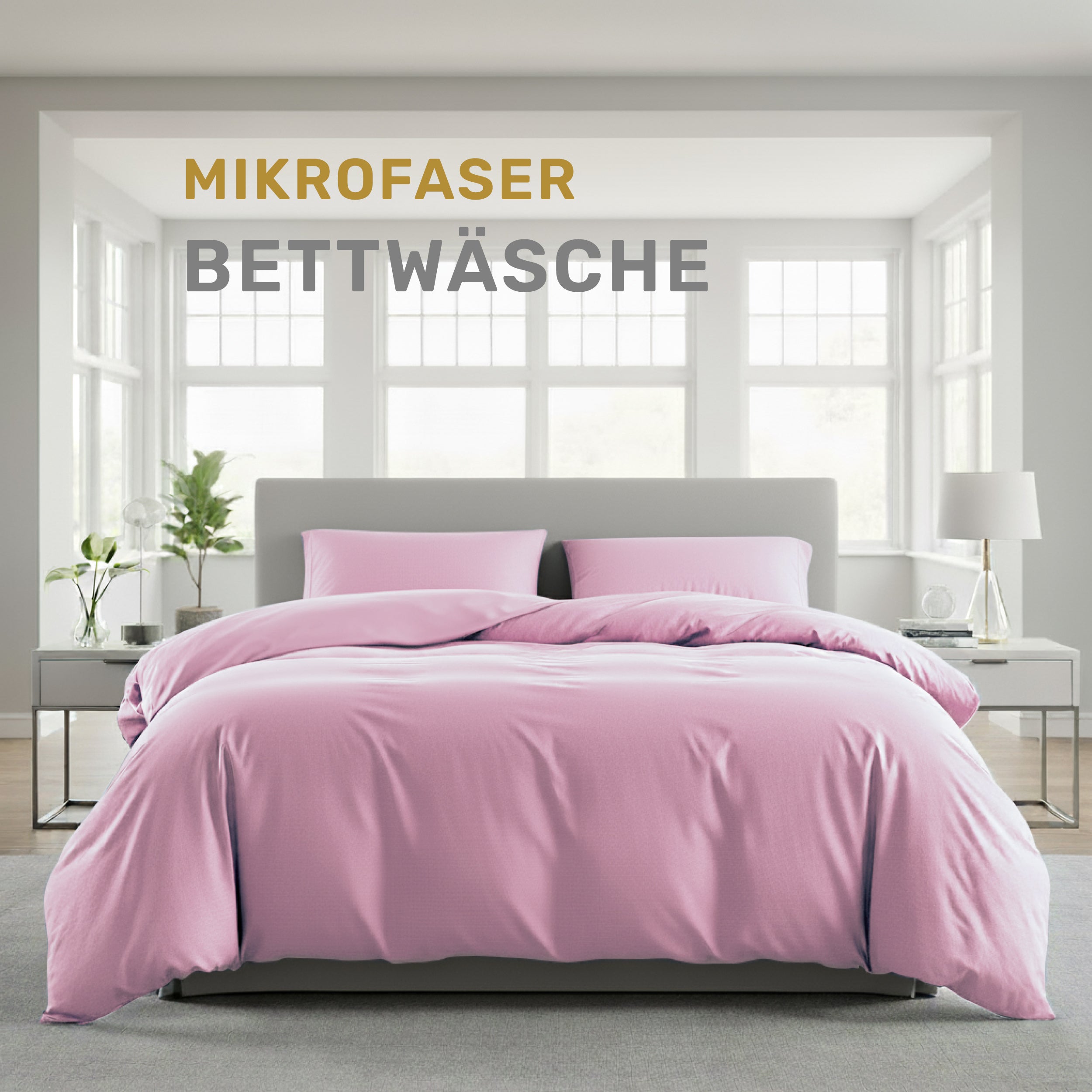 Bettwäsche-Set Mikrofaser mit Reißverschluss
