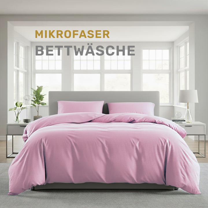 Bettwäsche-Set Mikrofaser mit Reißverschluss