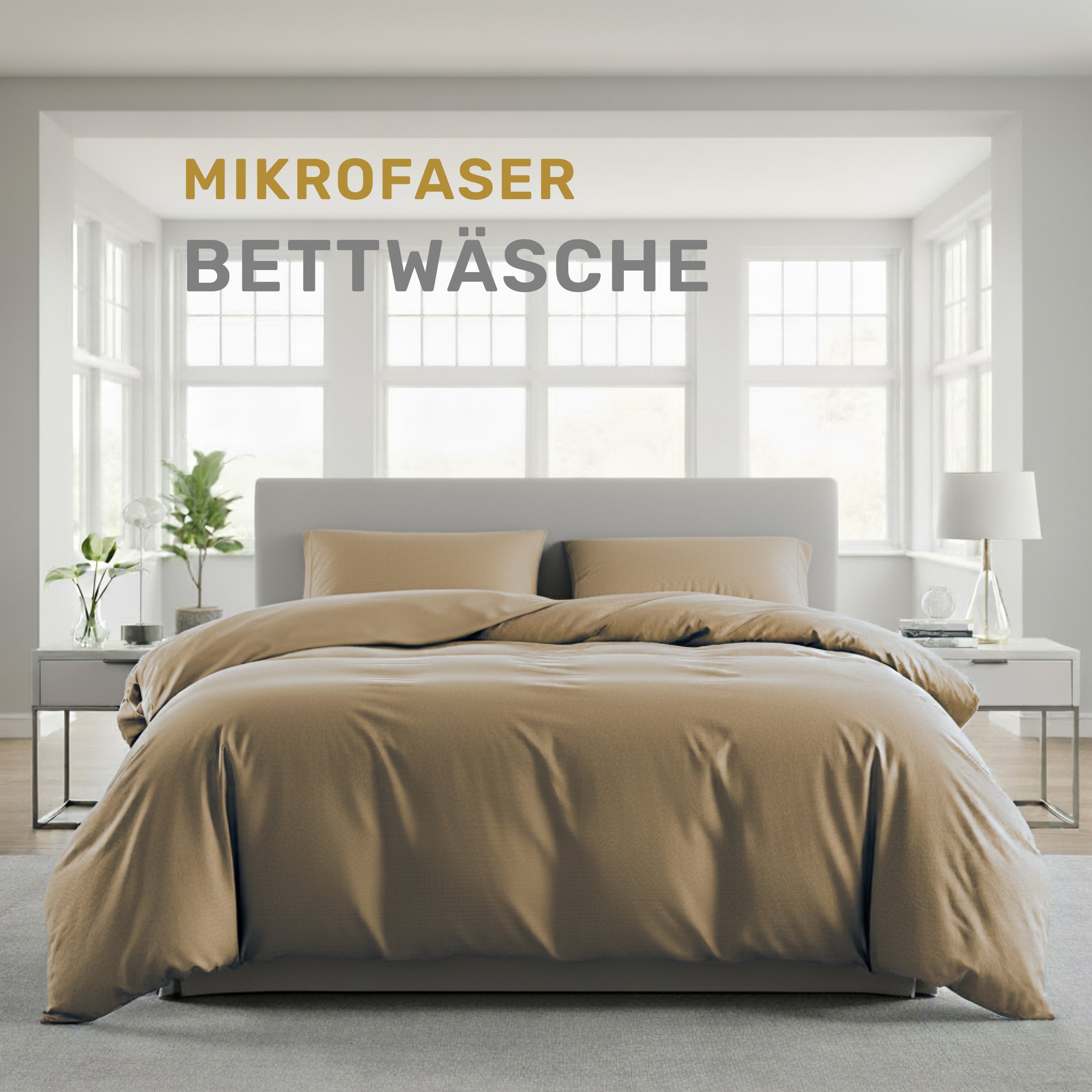Bettwäsche-Set Mikrofaser mit Reißverschluss