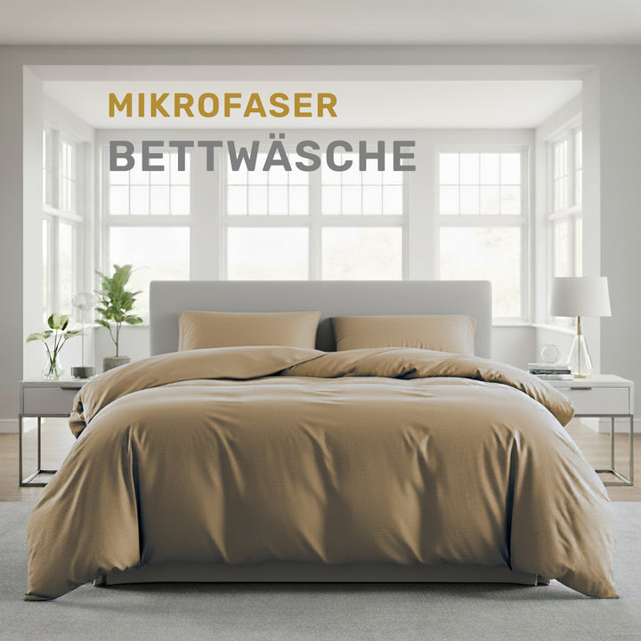 Bettwäsche-Set Mikrofaser mit Reißverschluss