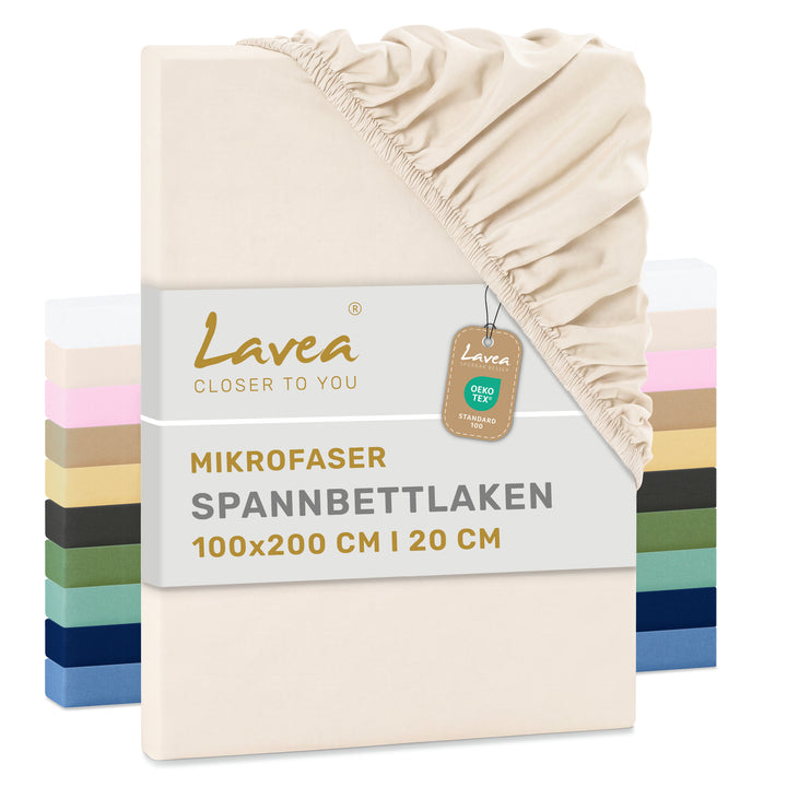 Lavea® Mikrofaser-Spannbettlaken, 1/2er-Set, Mikrofaser, mit rundumlaufendem Gummizug